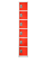 Alpine ADI629-206-RED-4PK 72 in. H x 12 in. W x 12 in. D 6-Compartment Steel Tier Key Lock Storage Locker in Red (4-Pack)
