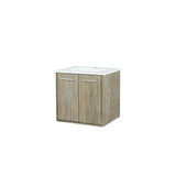 Lexora  LVFB24SK200 Fairbanks 24 in W x 20 in D Rustic Acacia Bath Vanity and White Quartz Top