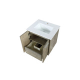 Lexora  LVFB24SK200 Fairbanks 24 in W x 20 in D Rustic Acacia Bath Vanity and White Quartz Top