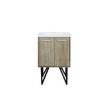 Lexora Lancy 24 inch W x 20 in D Rustic Acacia Bath Vanity Cabinet and Cultured Marble Top