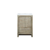 Lexora LVLF24SRA300 Lafarre 24 inch W x 20 in D Rustic Acacia Bath Vanity Cabinet and Cultured Marble Top
