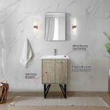 Lexora  LLC24SKSOS000FCH Lancy 24 in W x 20 in D Rustic Acacia Bath Vanity, White Quartz Top and Chrome Faucet Set