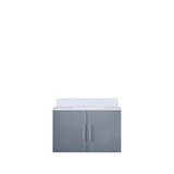 Lexora LVG30SB200 Geneva 30 in. W Dark Grey Wall Mount Bath Vanity Cabinet and White Quartz Top