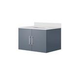 Lexora Geneva 30 in. W Dark Grey Wall Mount Bath Vanity Cabinet and White Quartz Top