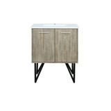 Lexora LVLY30SRA300 Lancy 30 inch W x 20 in D Rustic Acacia Bath Vanity Cabinet and Cultured Marble Top