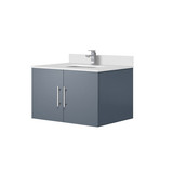 Lexora Geneva 30 in. W Dark Grey Wall Mount Bath Vanity Cabinet, Cultured Marble Top, and Faucet Set