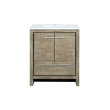Lexora LLF30SKSOS000 Lafarre 30 inch W x 20 in D Rustic Acacia Bath Vanity Cabinet and White Quartz Top