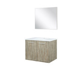 Lexora  LVFB30SK310 Fairbanks 30 in W x 20 in D Rustic Acacia Bath Vanity, Cultured Marble Top and 28 in Mirror