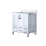 Lexora Jacques 30 in. W White Bath Vanity Cabinet and Cultured Marble Top