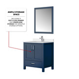 Lexora  LVJ30SE300 Jacques 30 in. W x 22 in. D Navy Blue Bath Vanity and Cultured Marble Top