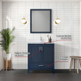 Lexora  LVJ30SE300 Jacques 30 in. W x 22 in. D Navy Blue Bath Vanity and Cultured Marble Top