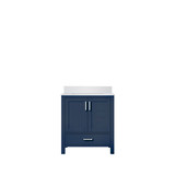 Lexora LVJ30SE300 Jacques 30 in. W Navy Blue Bath Vanity Cabinet and Cultured Marble Top
