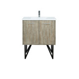 Lexora Lancy 30 inch W x 20 in D Rustic Acacia Bath Vanity Cabinet, Cultured Marble Top and Chrome Faucet Set