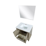 Lexora  LLF30SKSOSM28 Lafarre 30 in W x 20 in D Rustic Acacia Bath Vanity, White Quartz Top and 28 in Mirror