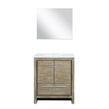 Lexora Lafarre 30 inch W x 20 in D Rustic Acacia Bath Vanity Cabinet, Cultured Marble Top and 28 in Mirror