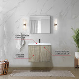 Lexora  LVFB30SK303 Fairbanks 30 in W x 20 in D Rustic Acacia Bath Vanity, Cultured Marble Top and Gun Metal Faucet Set