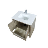 Lexora  LVLF30SRA301 Lafarre 30 in W x 20 in D Rustic Acacia Bath Vanity, Cultured Marble Top and Chrome Faucet Set