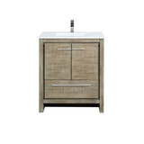 Lexora Lafarre 30 inch W x 20 in D Rustic Acacia Bath Vanity Cabinet, Cultured Marble Top and Chrome Faucet Set