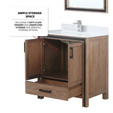 Lexora  LVZV30SN201 Ziva 30 in W x 22 in D Rustic Barnwood Bath Vanity, White Quartz Top and Faucet Set