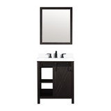 Lexora  LVM30SC311 Marsyas 30 in W x 22 in D Brown Bath Vanity, Cultured Marble Countertop, Faucet Set and 28 in Mirror