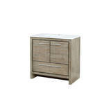 Lexora Lafarre 36 inch W x 20 in D Rustic Acacia Bath Vanity Cabinet and Cultured Marble Top