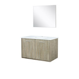 Lexora  LVFB36SK310 Fairbanks 36 in W x 20 in D Rustic Acacia Bath Vanity, Cultured Marble Top and 28 in Mirror