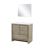 Lexora Lafarre 36 inch W x 20 in D Rustic Acacia Bath Vanity Cabinet, Cultured Marble Top and 28 in Mirror