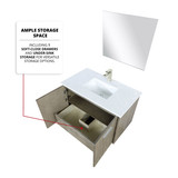 Lexora  LVFB36SK302 Fairbanks 36 in W x 20 in D Rustic Acacia Bath Vanity, Cultured Marble Top and Brushed Nickel Faucet Set