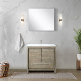 Lexora  LVLF36SRA302 Lafarre 36 in W x 20 in D Rustic Acacia Bath Vanity, Cultured Marble Top and Brushed Nickel Faucet Set