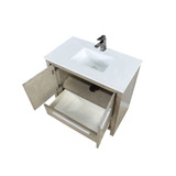 Lexora Lafarre 36 inch W x 20 in D Rustic Acacia Bath Vanity Cabinet, Cultured Marble Top and Gun Metal Faucet Set