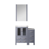 Lexora LV341836SBESM22 Volez 36 inch W Dark Grey Bath Vanity Cabinet with Side Cabinet and 22 in Mirror