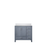 Lexora LVJ36SB300L Jacques 36 in. W Left Offset Dark Grey Bath Vanity Cabinet and Cultured Marble Top