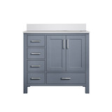 Lexora Jacques 36 in. W Right Offset Dark Grey Bath Vanity Cabinet and Cultured Marble Top