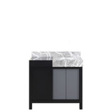 Lexora Zilara 36 inch W Black and Grey Bath Vanity Cabinet and Castle Grey Marble Top