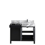 Lexora  LZ342242SLISFMC Zilara 42 in W x 22 in D Black and Grey Bath Vanity, Castle Grey Marble Top and Chrome Faucet Set