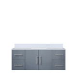 Lexora LVG48SB200 Geneva 48 in. W Dark Grey Wall Mount Bath Vanity Cabinet and White Quartz Top