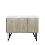 Lexora Lancy 48 inch W x 20 in D Rustic Acacia Bath Vanity Cabinet and White Quartz Top