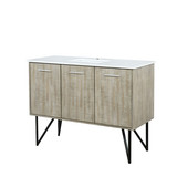 Lexora Lancy 48 inch W x 20 in D Rustic Acacia Bath Vanity Cabinet and White Quartz Top