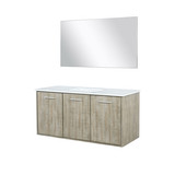 Lexora  LVFB48SK210 Fairbanks 48 in W x 20 in D Rustic Acacia Bath Vanity, White Quartz Top and 43 in Mirror