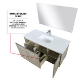 Lexora  LVFB48SK201 Fairbanks 48 in W x 20 in D Rustic Acacia Bath Vanity, White Quartz Top and Chrome Faucet Set