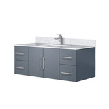 Lexora LVG48SB101 Geneva 48 in. W Dark Grey Wall Mount Bath Vanity Cabinet, Carrara Marble Top, and Faucet Set