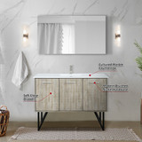 Lexora  LVLY48SRA302 Lancy 48 in W x 20 in D Rustic Acacia Bath Vanity, Cultured Marble Top and Brushed Nickel Faucet Set