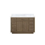 Lexora Abbey 48 inch W Grey Oak Vanity Cabinet and Carrara Marble Top