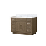 Lexora Abbey 48 inch W Grey Oak Vanity Cabinet and Carrara Marble Top