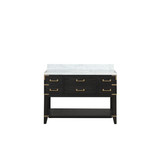Lexora Norwalk 48 inch W Black Oak Vanity Cabinet and Carrara Marble Top