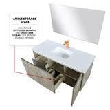 Lexora  LVFB48SK304 Fairbanks 48 in W x 20 in D Rustic Acacia Bath Vanity, Cultured Marble Top and Rose Gold Faucet Set
