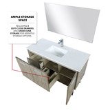 Lexora  LVLY48SRA303 Lancy 48 in W x 20 in D Rustic Acacia Bath Vanity, Cultured Marble Top and Gun Metal Faucet Set