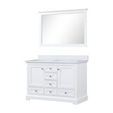 Lexora LVD48DA310 Dukes 48 in. W White Double Sink Vanity Cabinet, Cultured Marble Top, and 46 in. Mirror