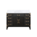 Lexora Laurel 48 inch W Black Oak Vanity Cabinet and Carrara Marble Top