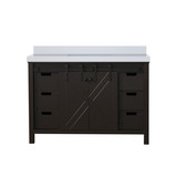 Lexora LVM48SC300 Marsyas 48 inch W Brown Bath Vanity Cabinet and Cultured Marble Countertop